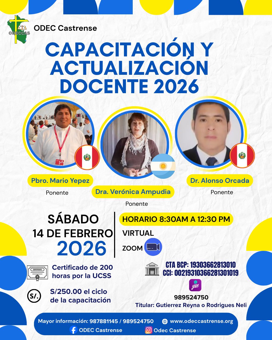 🚨 𝐒𝐚𝐛𝐚𝐝𝐨 𝐲 𝐃𝐨𝐦𝐢𝐧𝐠𝐨 𝐮𝐥𝐭𝐢𝐦𝐨𝐬 𝐝𝐢𝐚𝐬 𝐝𝐞 𝐢𝐧𝐬𝐜𝐫𝐢𝐩𝐜𝐢𝐨𝐧 Capacitación y Actualización Docente 2026