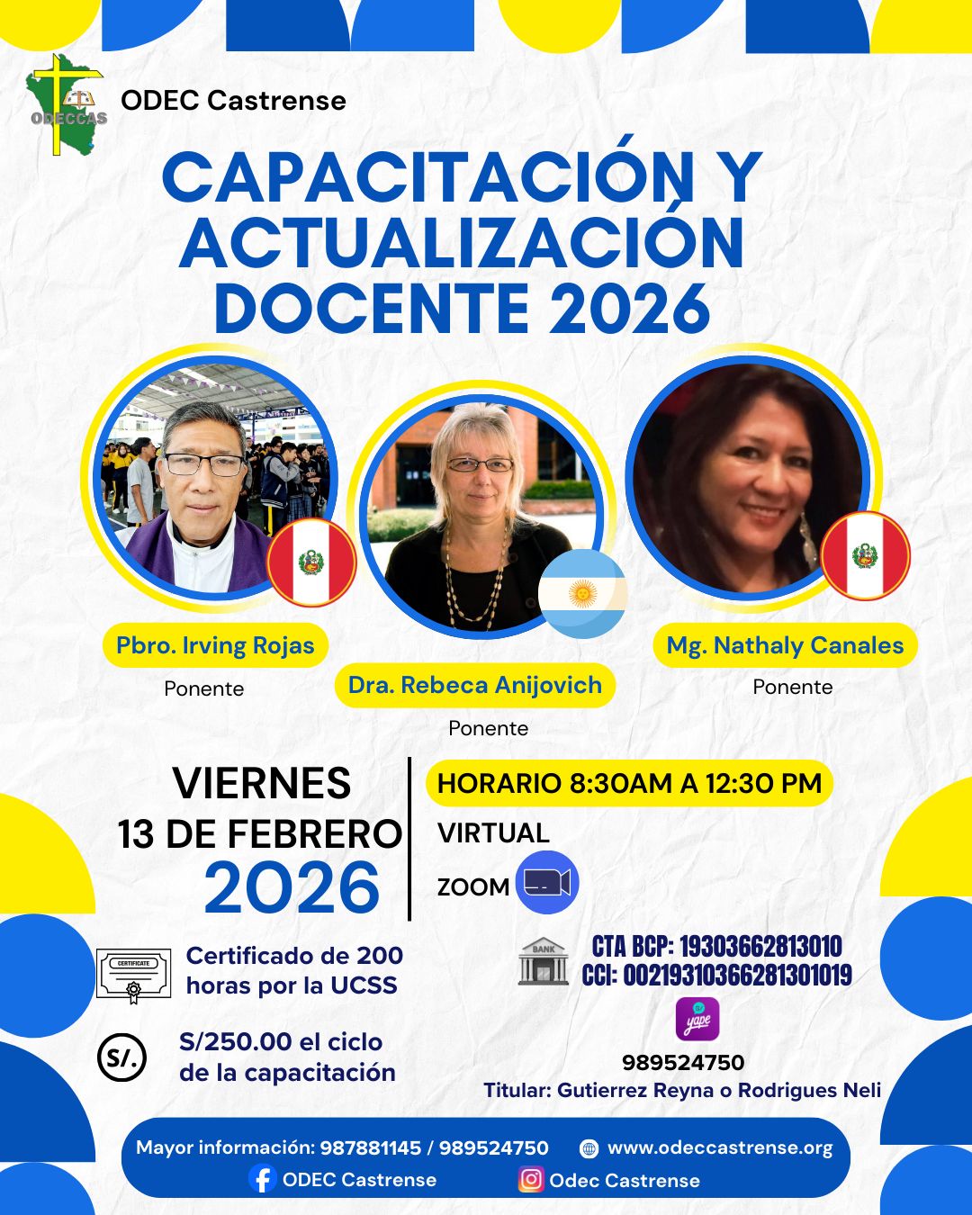 📣🚨 𝐔́𝐥𝐭𝐢𝐦a 𝐬𝐞𝐦𝐚𝐧𝐚 𝐝𝐞 𝐢𝐧𝐬𝐜𝐫𝐢𝐩𝐜𝐢𝐨́𝐧 🚨 Capacitación y Actualización Docente 2026